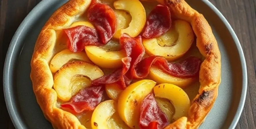 Tarte aux pommes de terre et jambon