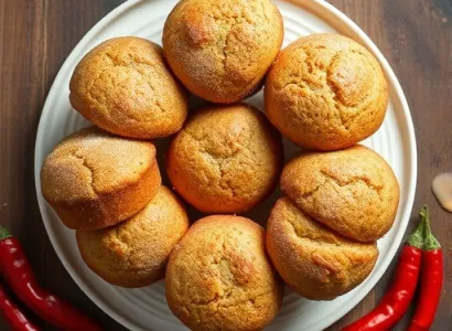Muffins de maïs avec poivrons rouges