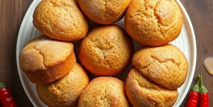 Muffins de maïs avec poivrons rouges
