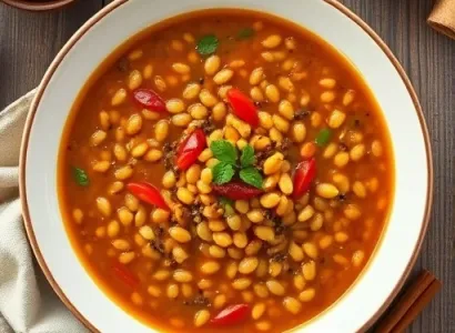 Soupe aux lentilles et épices