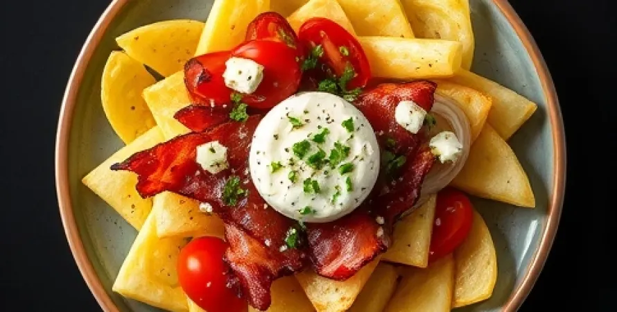 Pâtes au bacon et tomates