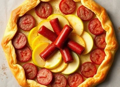 Tarte aux pommes et saucisses