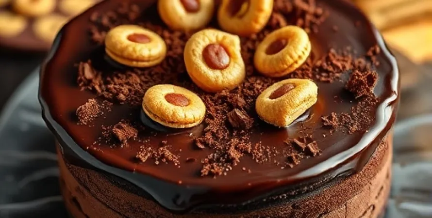 Gâteau au chocolat et biscuits