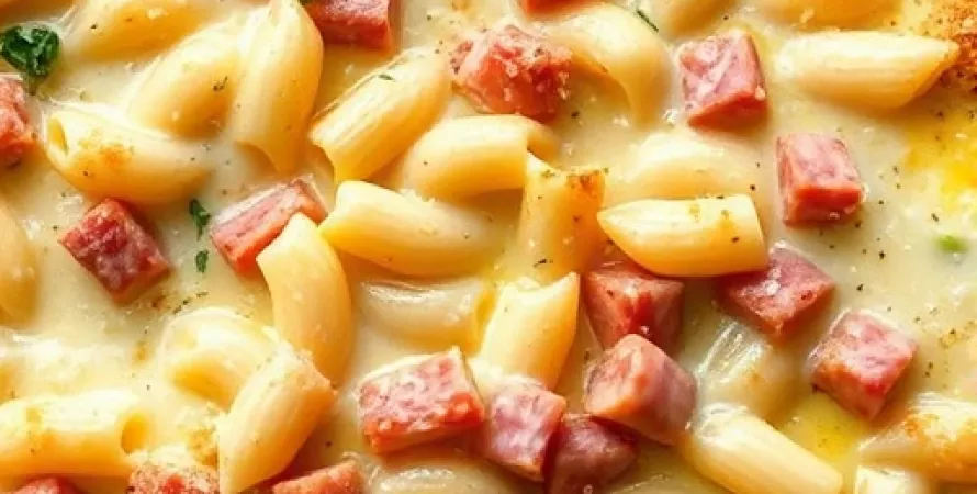 Pâtes au fromage et jambon