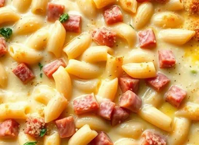 Pâtes au fromage et jambon