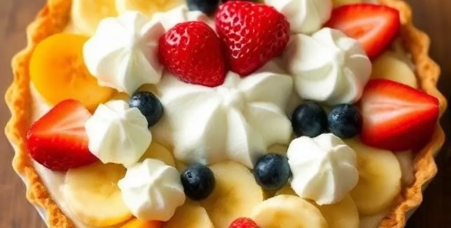 Tarte aux fruits et pudding