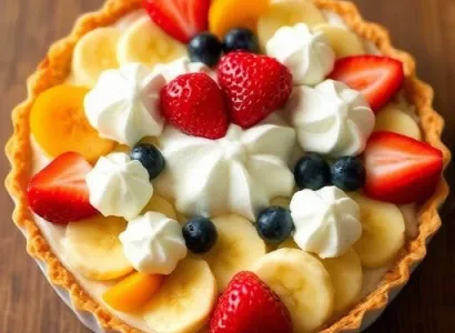 Tarte aux fruits et pudding