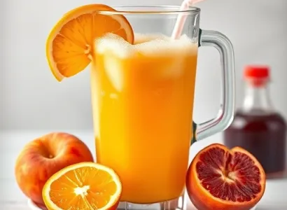 Jus d'orange aux peches