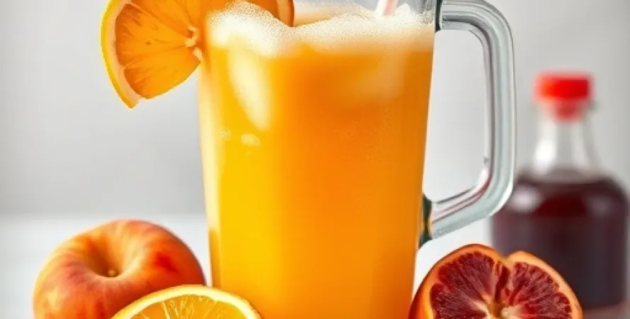 Jus d'orange aux peches