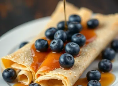 Crepes de froment aux bleuets