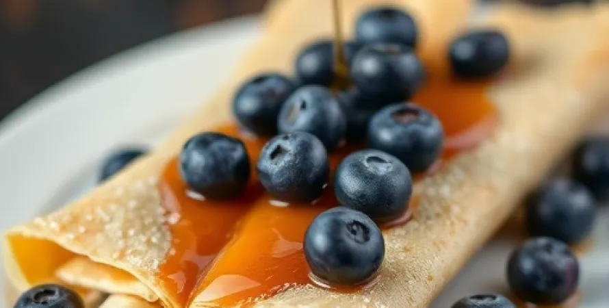 Crepes de froment aux bleuets