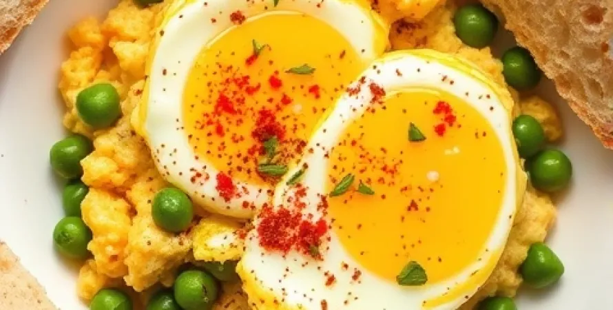 Oeufs aux petits pois marocains