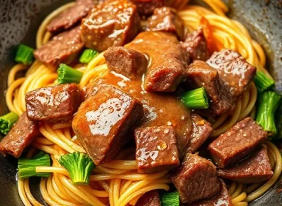 Boeuf asiatique aux pâtes