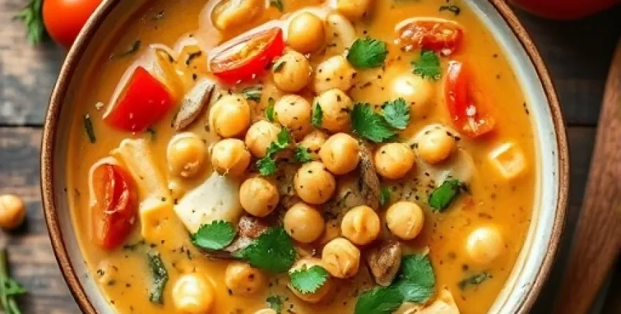 Potage de pois chiches aux herbes
