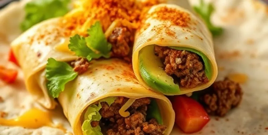 Rouleaux de boeuf et avocat