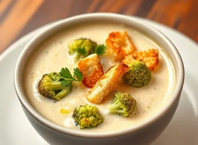 Potage de brocolis au fromage crémeux