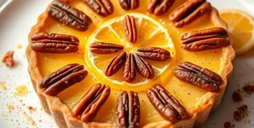 Tarte au citron avec croûte de pecan