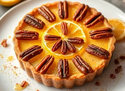 Tarte au citron avec croûte de pecan