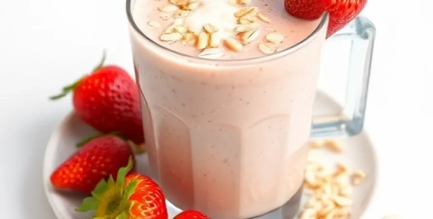 Smoothie d'avoine aux fraises