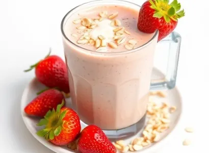 Smoothie d'avoine aux fraises