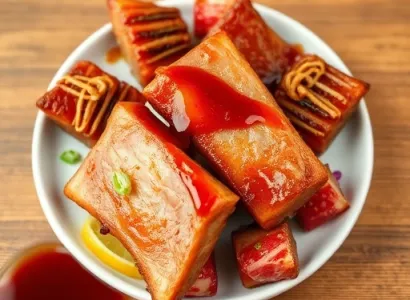 Côtes de porc au miel et soja