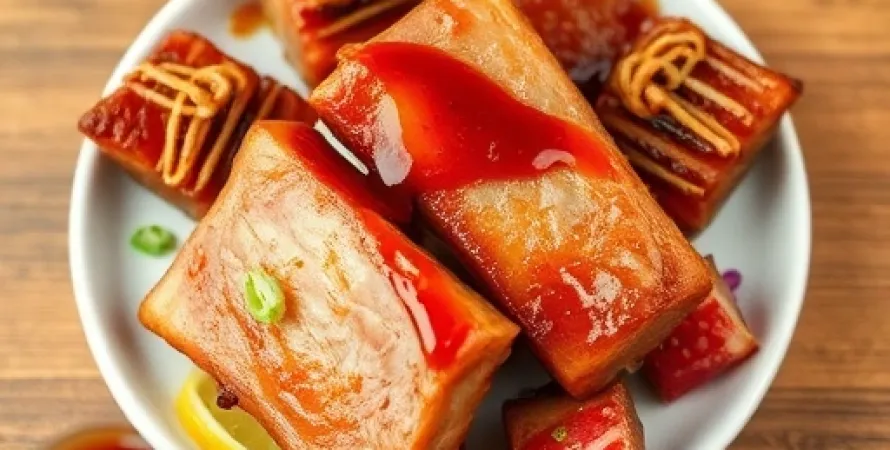 Côtes de porc au miel et soja
