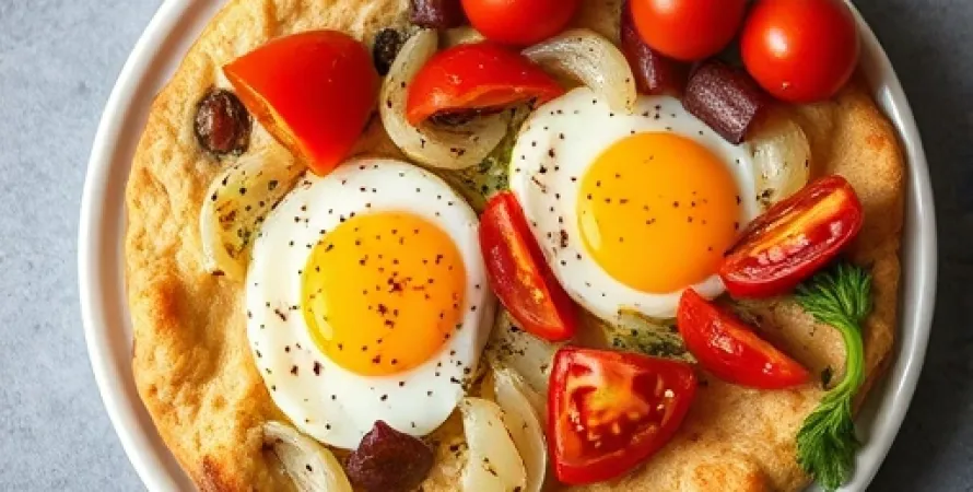 Pita aux oeufs et légumes