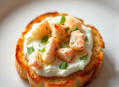 Tartine au crabe et au fromage frais