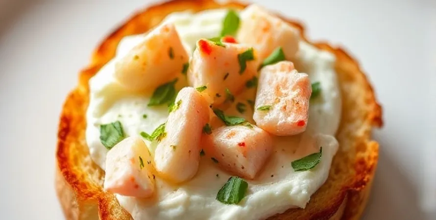 Tartine au crabe et au fromage frais