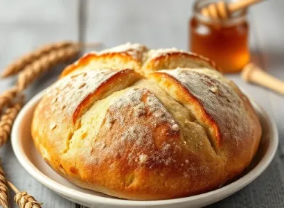 Pain au germe de blé et miel