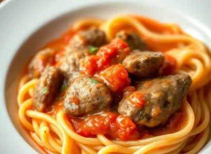 Sauce crémeuse aux tomates et boeuf