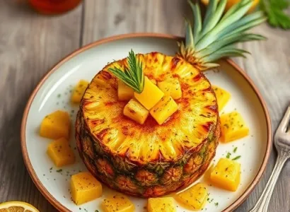 Ananas rôti au bourbon