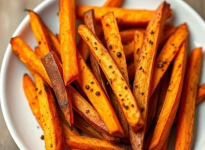 Frites de patate douce végane