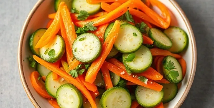 Salade de concombre et carotte au gingembre