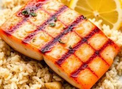 Saumon grillé au glacage d'orange et de gingembre
