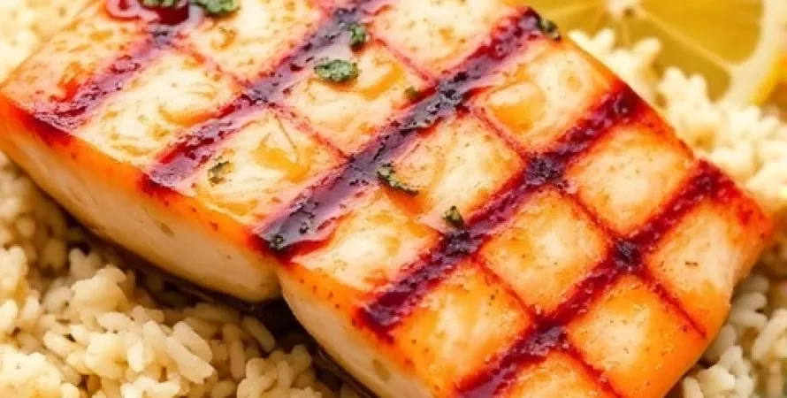 Saumon grillé au glacage d'orange et de gingembre