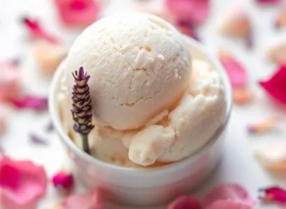 Glace au lavandier et rose