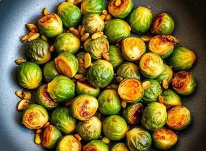 Chou de Bruxelles sauté au citron et pistaches