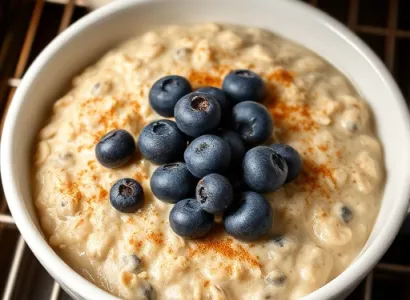 Oatmeal aux bleuets cuit au four