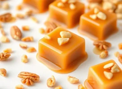 Caramels dorés aux noix