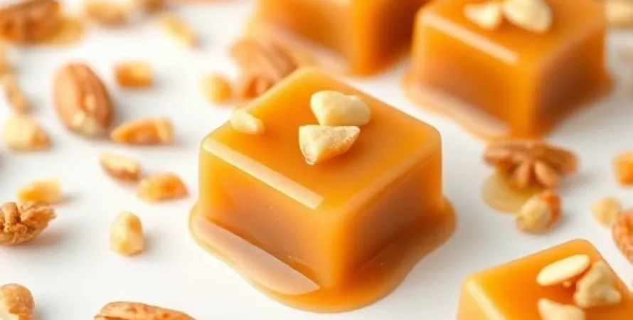 Caramels dorés aux noix