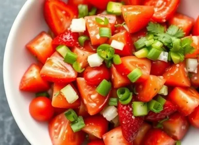 Salsa de fraises et tomates cerises