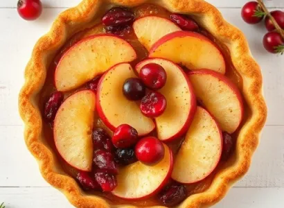 Tarte aux pommes et canneberges