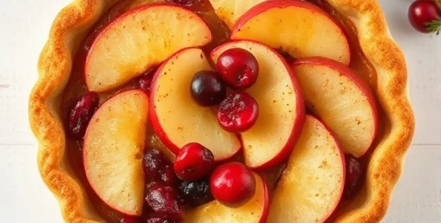 Tarte aux pommes et canneberges