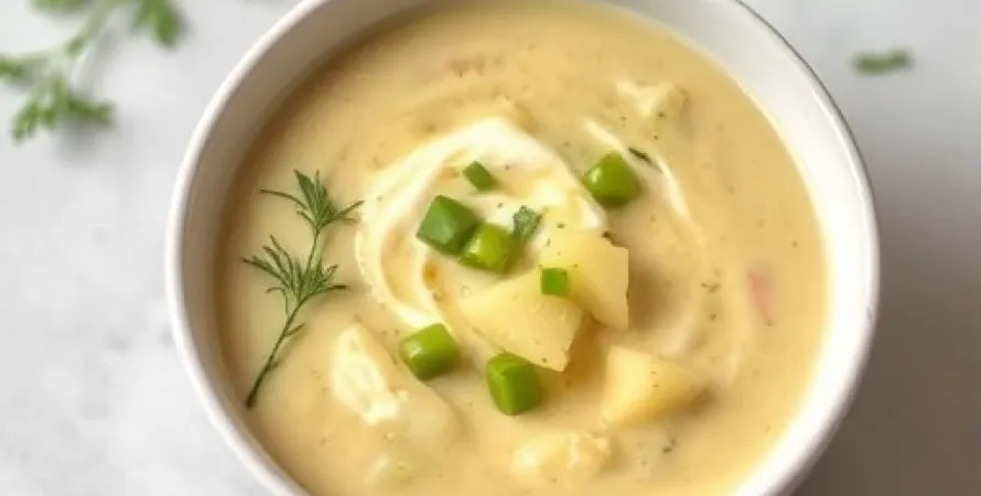 Potage d'avocat et de pommes de terre
