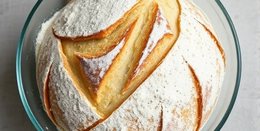 Pain sans knead au frigo