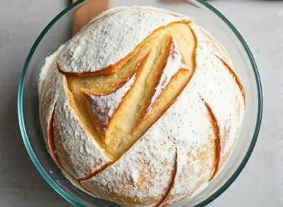Pain sans knead au frigo