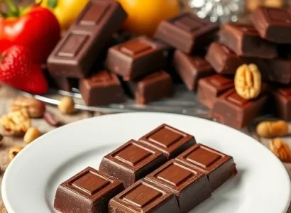 Blocs de chocolat aux fruits et noix