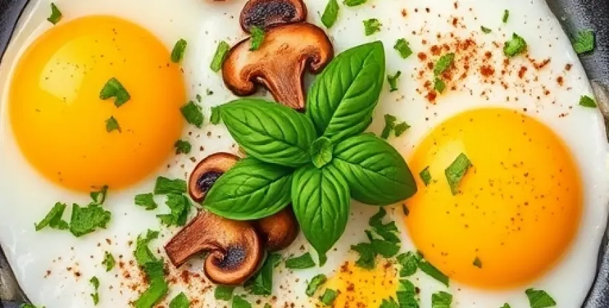 Oeufs frits aux fines herbes