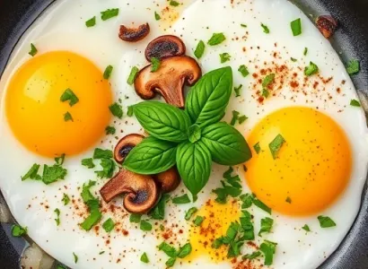 Oeufs frits aux fines herbes
